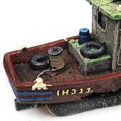 新品 饰假山破船渔船海底旧船躲避屋特色创 鱼缸a造景沉船水族箱装