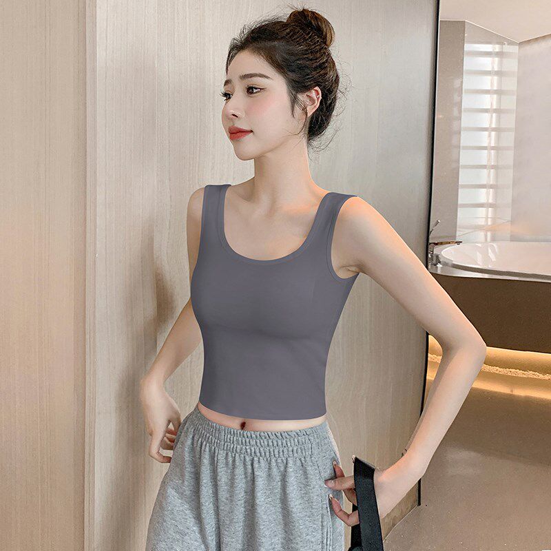 极速黑色纯棉小吊带背心女内搭夏外穿2025新款工字遮X副乳短款打