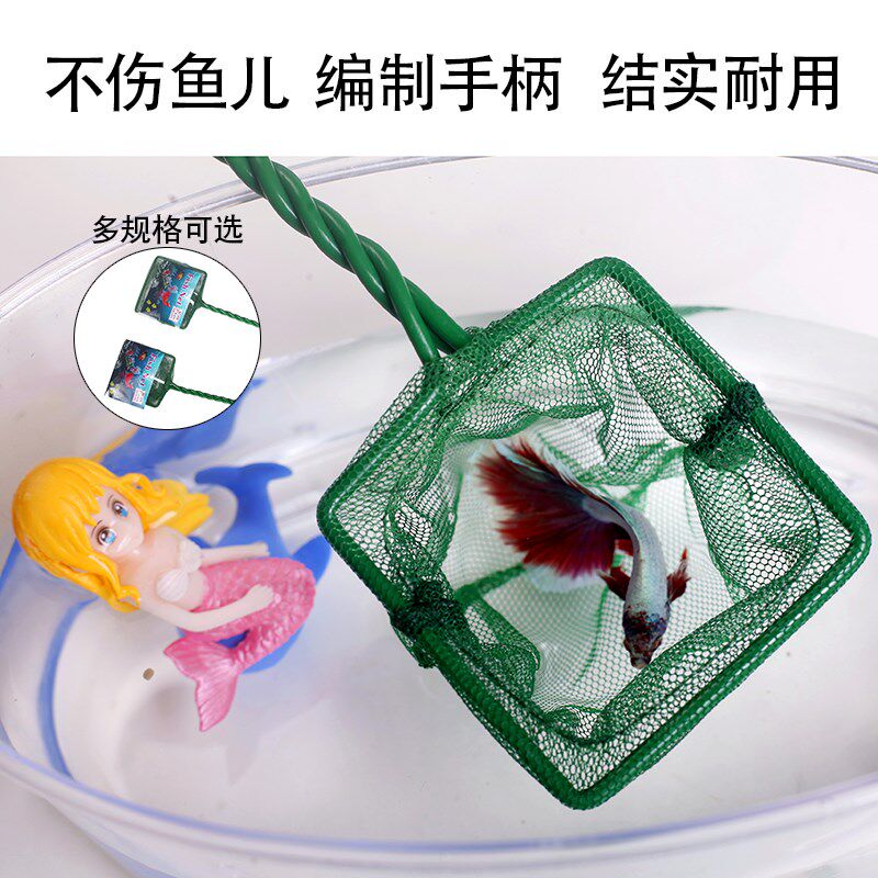 新品斗鱼专用鱼捞迷你鱼网鱼缸网捞小鱼小号3Od渔捞抄网兜密网手