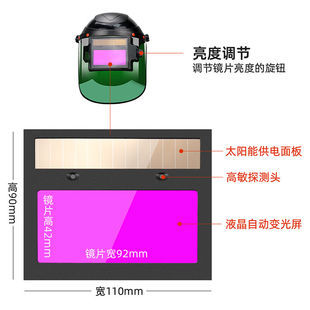 极速电焊镜片自动变光面罩太阳能电焊帽烧L氩弧焊工防护液晶镜片