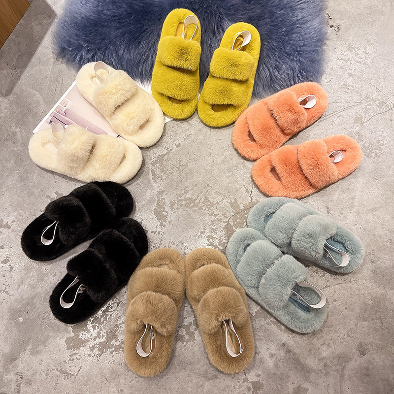 极速Autumn and winter womens shoes letterM heel strap soft
