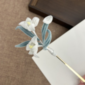 蚕丝线手工制作细绒条兰花发簪百搭日常新中式 绘此间 兰花 配饰