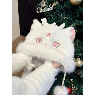 洛神龙女帽可爱护耳龙年本命年2024保暖加绒加厚帽子亲子生肖帽