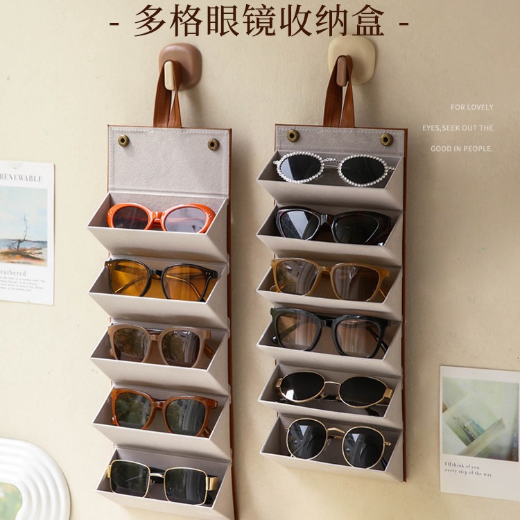 眼镜收纳盒多格太阳镜墨镜包抗压折叠女款皮质袋