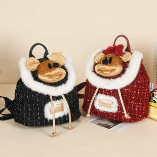 正版授权米奇米妮星茫闪烁系列毛绒玩偶双肩包大容量米老鼠
