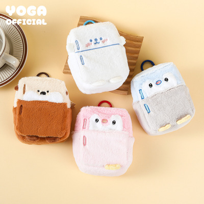 正版海洋联萌毛绒公仔mini冰箱包