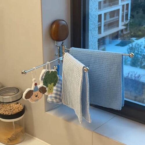 厨房壁挂式抹布置物架免打孔吸盘