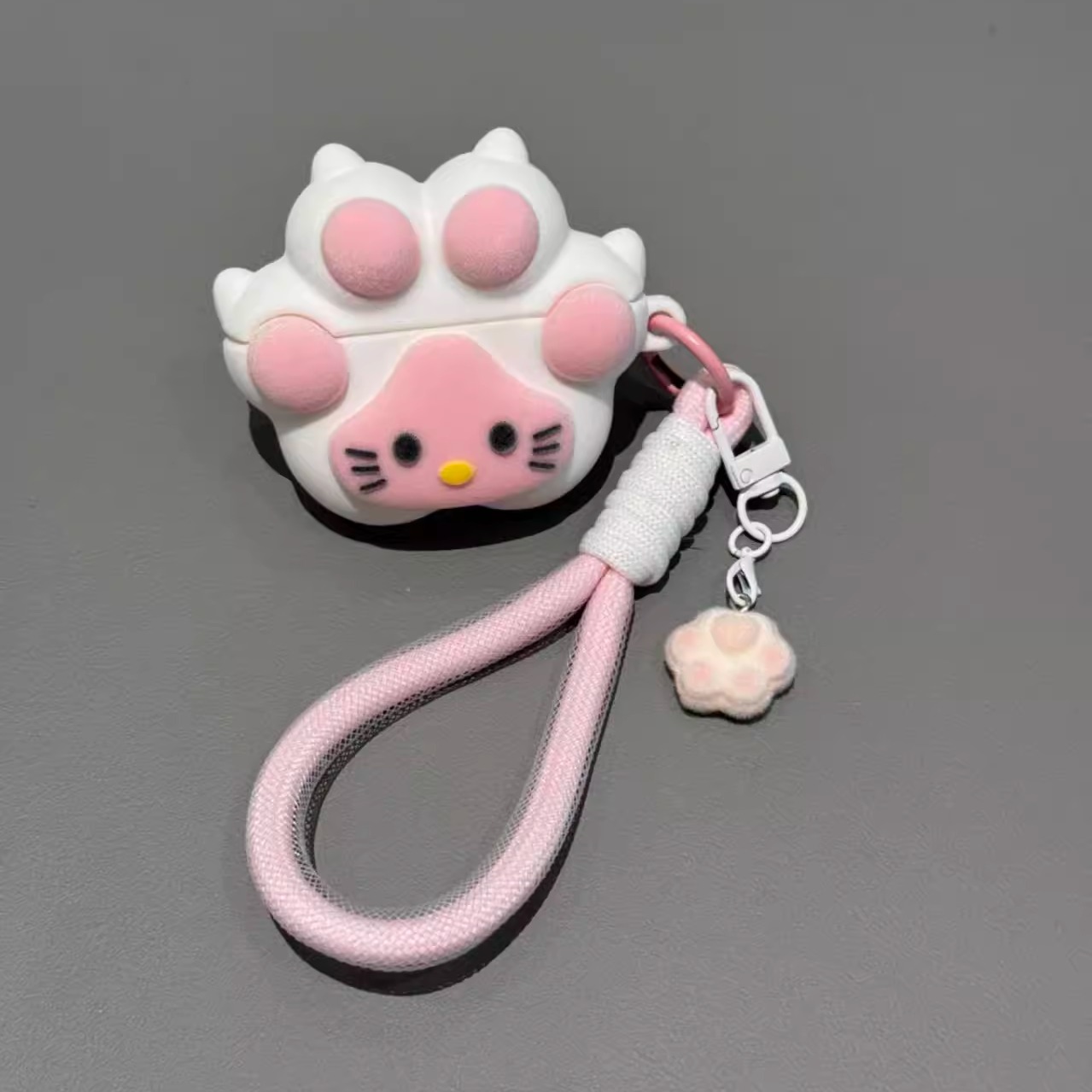 可爱植绒kt猫爪适用苹果AirPods4代苹果无线蓝牙耳机套AirPodspro3代个性AirPods1/2防摔AirPodspro2耳机盒