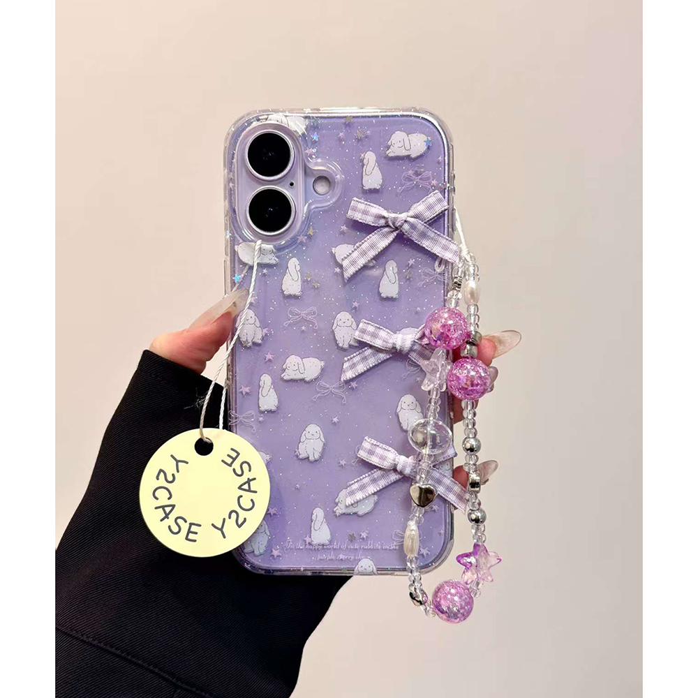ins风卡通立体兔子蝴蝶结适用iPhone17promax手机壳15新款17pro网红女款13创意全包防摔16pro超好看17保护套