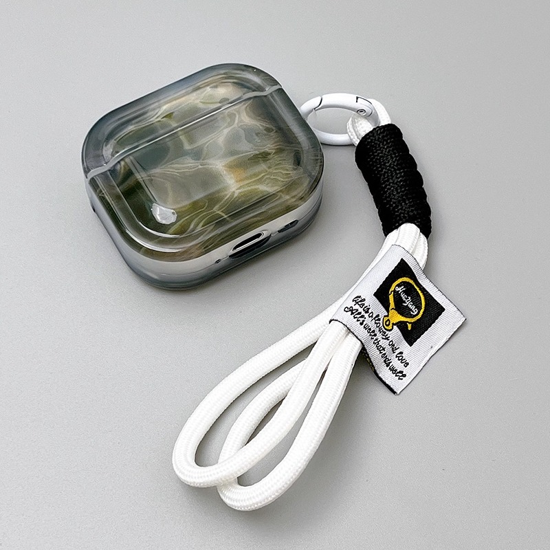 ins风简约晕染水波纹适用苹果AirPods4代苹果Pro3无线蓝牙耳机套AirPods3代软壳AirPodspro2防摔耳机盒男女