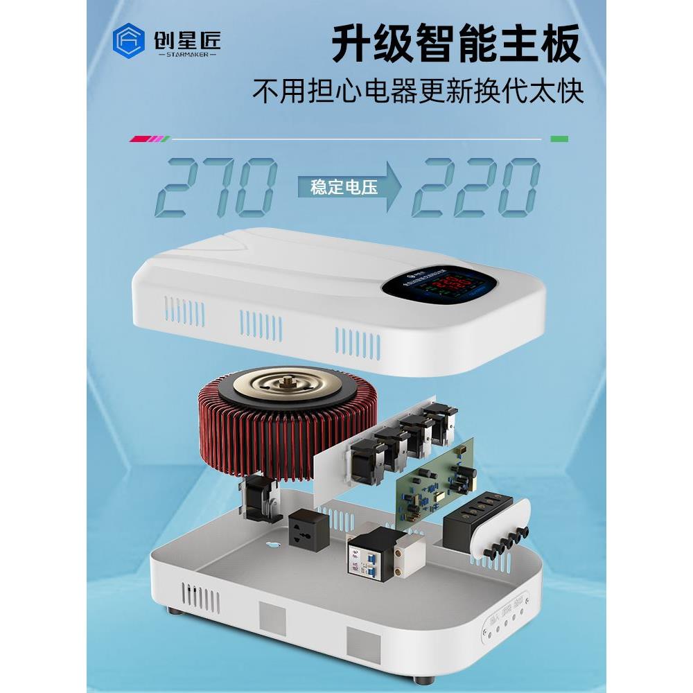 稳压器220v家用大功率全自动单相超低压空调调压器交流电源稳定器