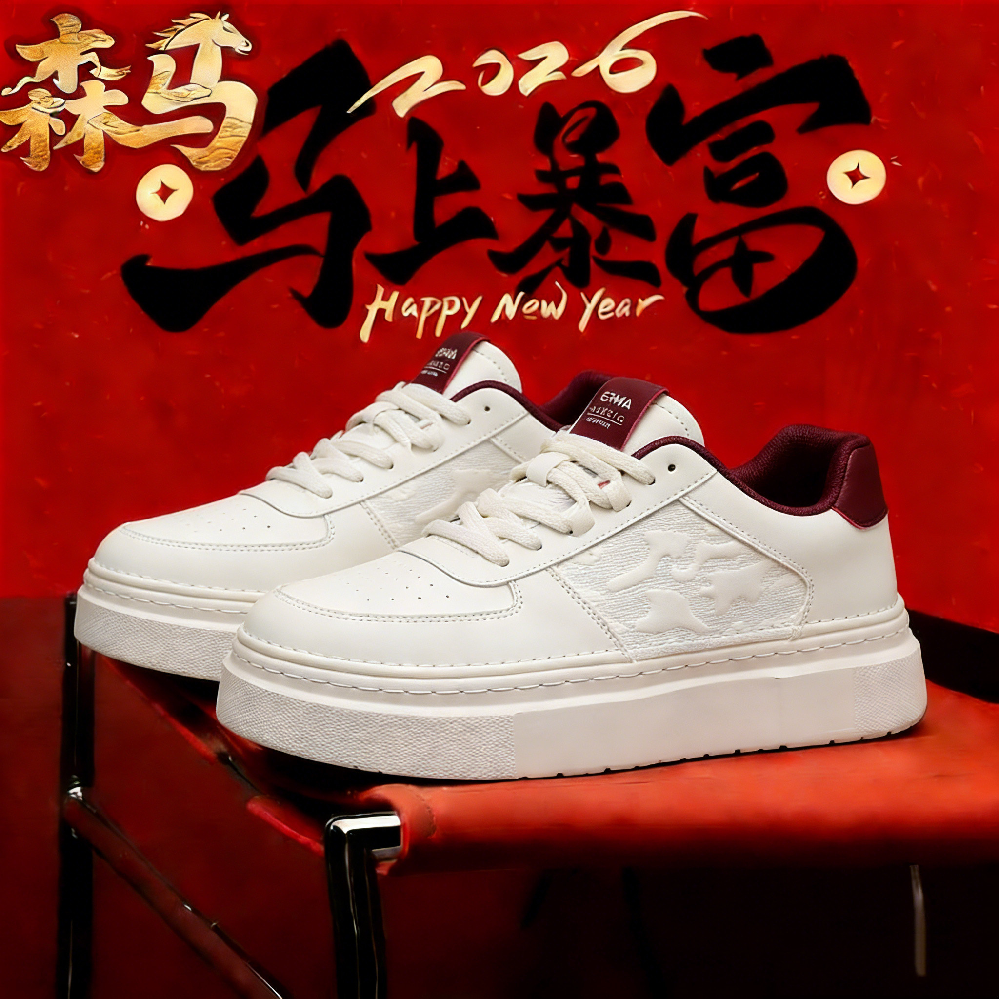 森马运动鞋男款韩版潮流春季新款小白鞋软底真皮防滑百搭休闲板鞋