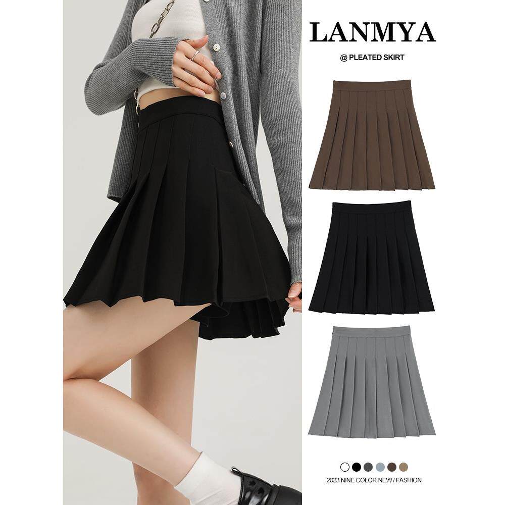 黑色百褶裙女春秋季2024新款高腰显瘦a字短裙小个子辣妹JK半身裙