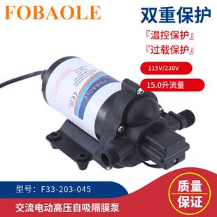 115V230V交流电动隔膜泵压路机清洗泵15升流量自吸洗车喷雾抽水泵