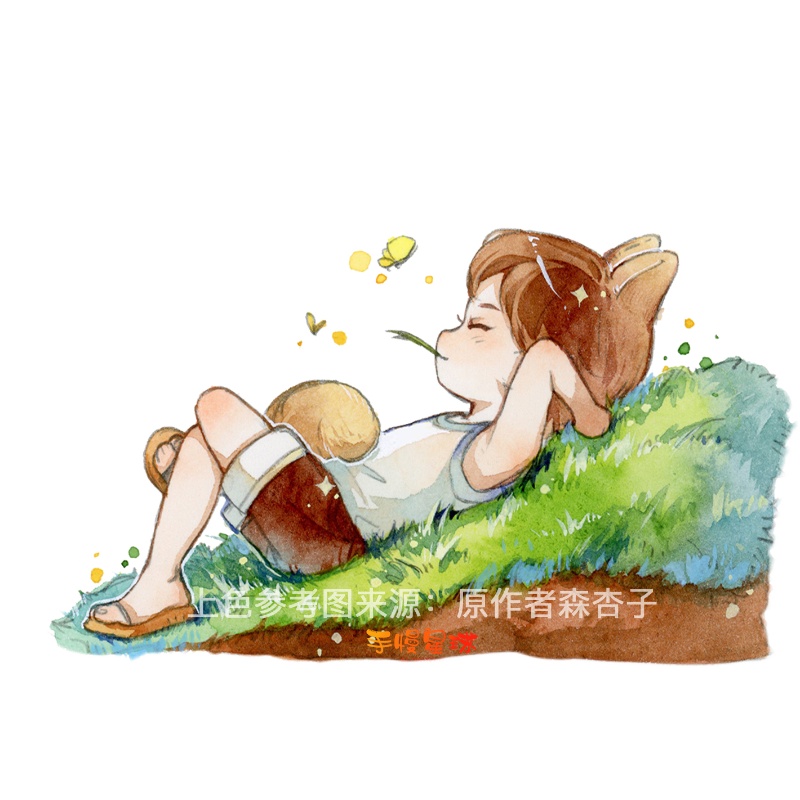 极速手慢星球 森杏子 水彩纸线稿本钢笔淡彩N线稿彩色铅笔水彩上