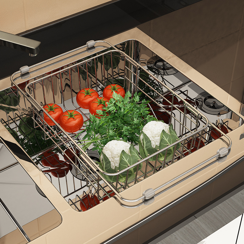 极速304不锈钢洗碗池沥水架厨房收纳架碗碟架沥水篮洗Z菜盆水槽置