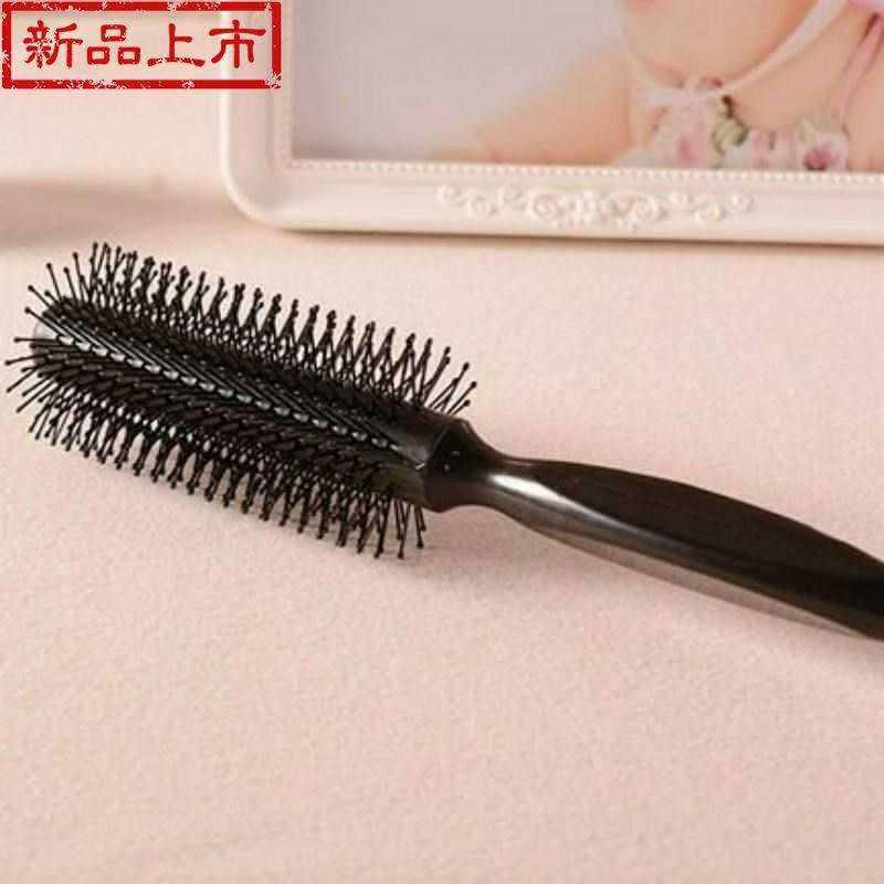 极速猪鬃毛理发店特短发圆u滚梳超小细木梳子吹卷发男造型小号圆