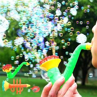 新品Outdoor hMulti Holes Soap Bubble Machine Saxophone Horn