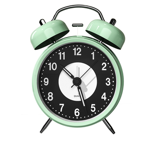 极速金属打铃闹钟创意静音学生用床头G懒人夜光灯简约小闹表超静