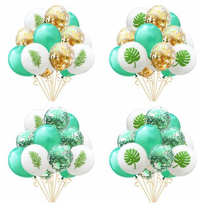 极速12pcs Artificial Tropical PAalm Leaves Hawaiian Luau Par