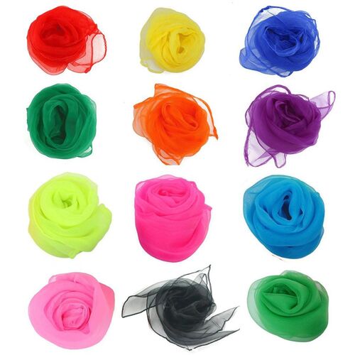 极速20a Pcs 24 by 24 Inch Square Dance Scarf Soft Silk Magic
