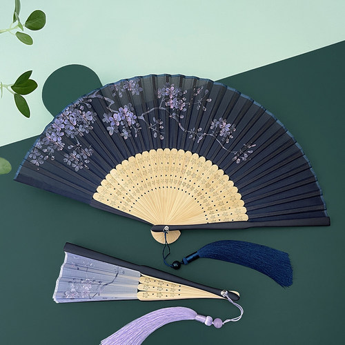 极速折扇高端扇子中国风复古风夏天随身清新小扇子U古代仙气汉服