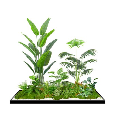 新品仿真b绿植造景组合高仿生植物室内玄关楼梯下盆栽橱窗景观装