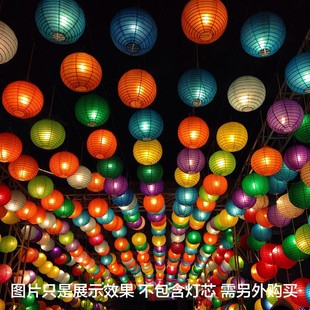 极速纸质古风手提大红色中国x风挂件中秋灯笼成品室内户外传统装