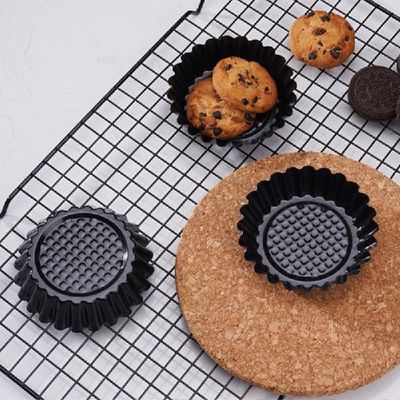 极速1/6Pcs Ngon-Stick Tart Quiche Flan PaIn Round Lace Egg T