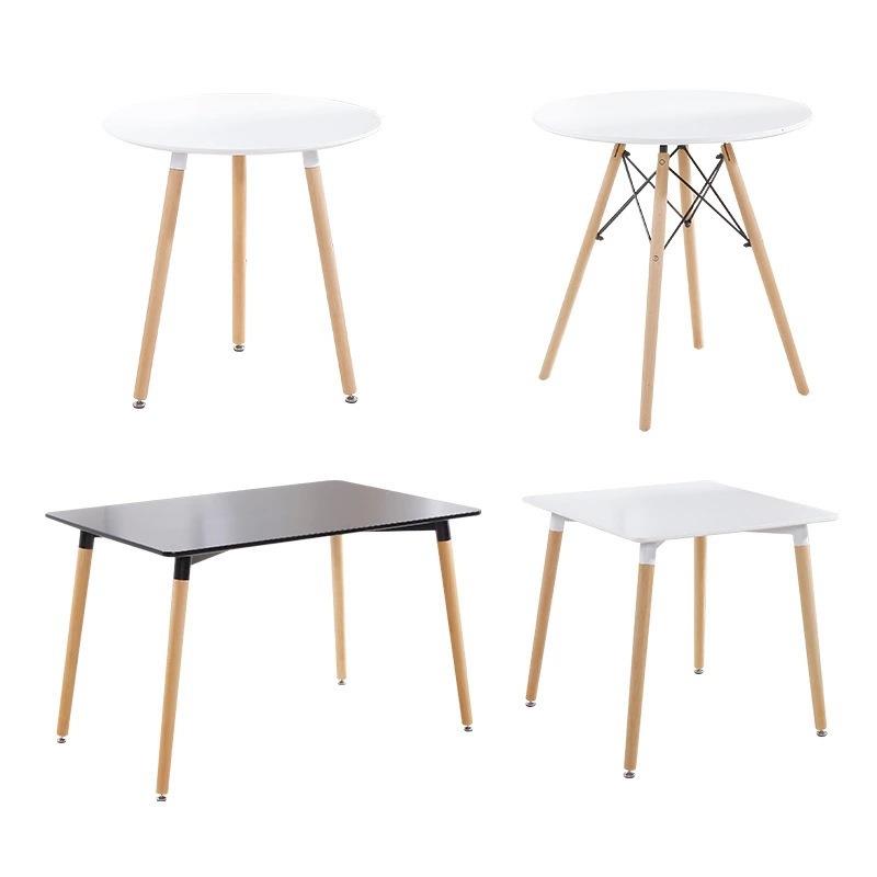 热销伊姆斯桌子北欧客厅长桌现代方桌简约圆桌洽谈小户型实木餐桌