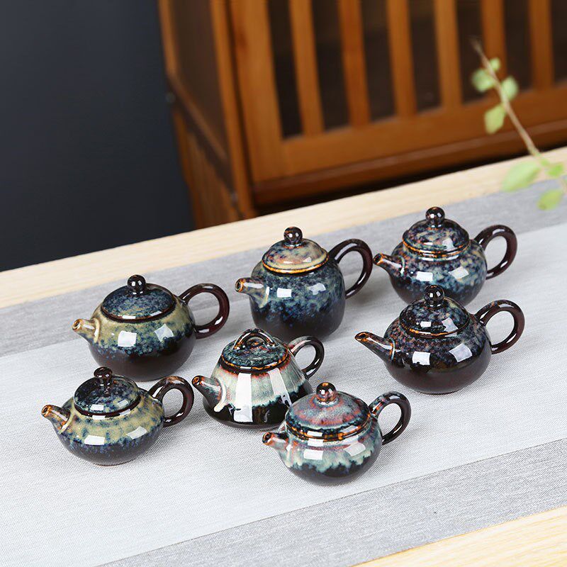 现货速发窑变迷你紫砂小茶壶可养可玩指尖壶茶宠茶玩袖珍功夫茶具