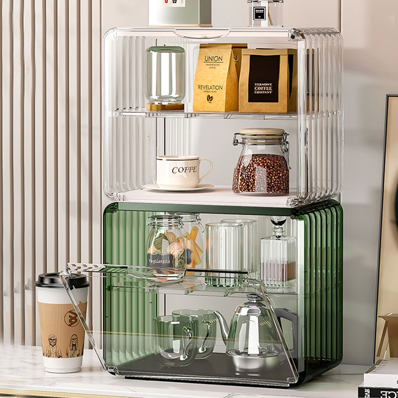 现货速发桌面杯子收纳置物架家用防尘水杯收纳盒亚克力茶杯咖啡杯
