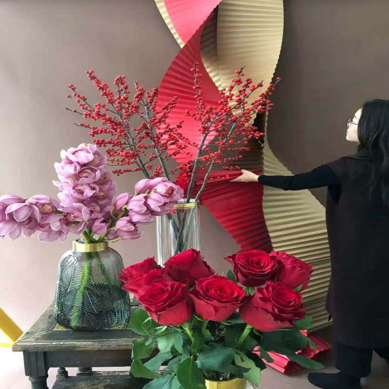 现货速发悬吊式天花板卡纸造型纸艺婚礼背景墙折纸材料包瓦楞纸带