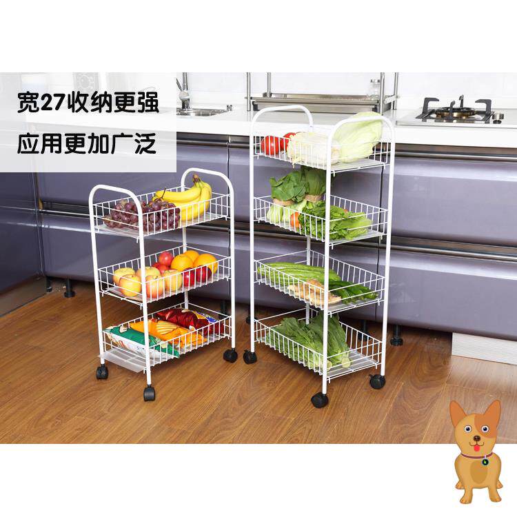现货速发厨房收纳冰箱边夹缝置物架可移动杂物架窄卫生间整理架缝