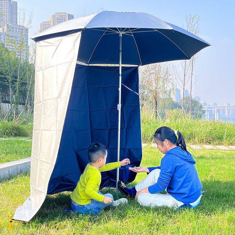 现货速发钓鱼伞围布向钓鱼遮伞户外露营大雨伞太伞防晒防雨棚帐篷