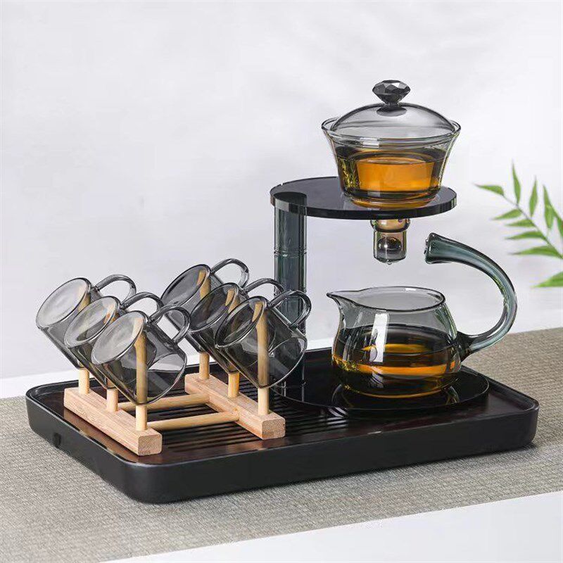 现货速发创意懒人泡茶器半自动玻璃茶壶套装功夫茶具家用茶器特惠