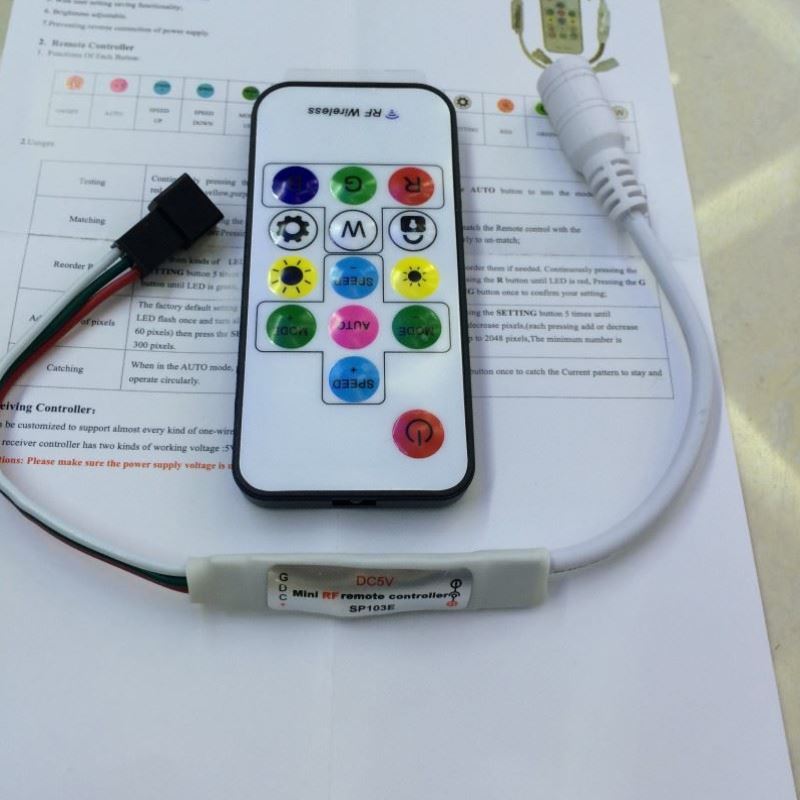 现货速发5V RF 14key Remote  pixel WS2801 WS2811 WS2812 SK681
