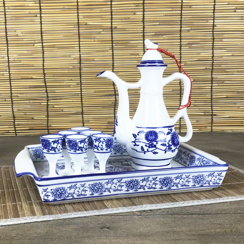 现货速发酒壶一斤装仿古白酒瓶小酒杯家用中式酒具套装陶瓷分酒器