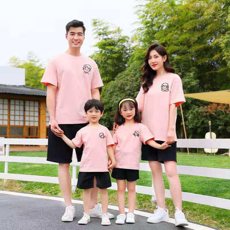 现货速发全家亲子装夏装母装一家三口四口洋气婴儿母子高端夏季t