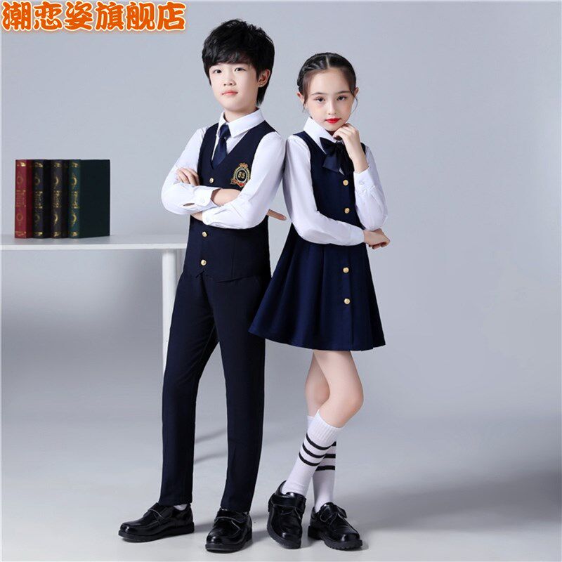 现货速发儿童演出服中小学生大合唱朗诵校服幼儿园园服风表演服装
