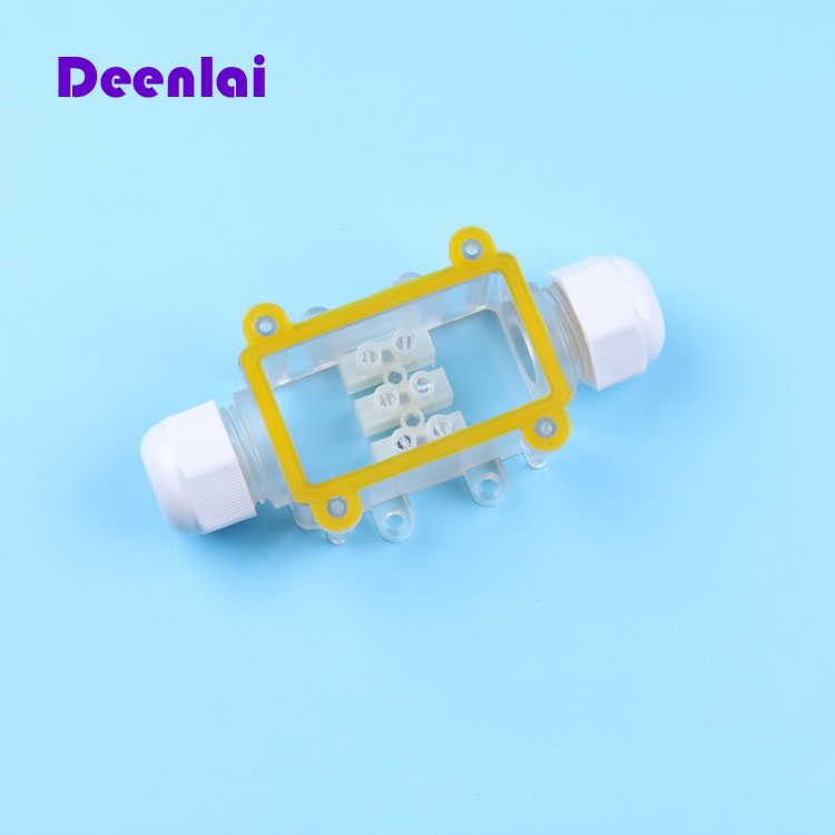 速发供应Deel G711迷你形两通透明I8防水等级防水接线盒一出一进