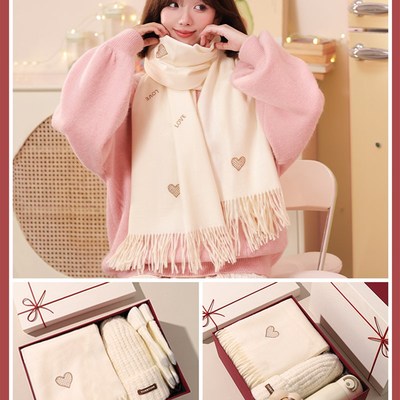 速发生日礼物生闺蜜实学的高感级手套三件套送友开用礼品