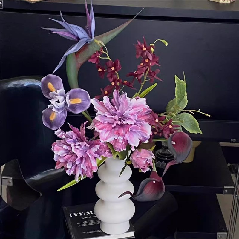 速发花艺师设计高级感色古紫插花束花成品家居装饰民宿复花花艺