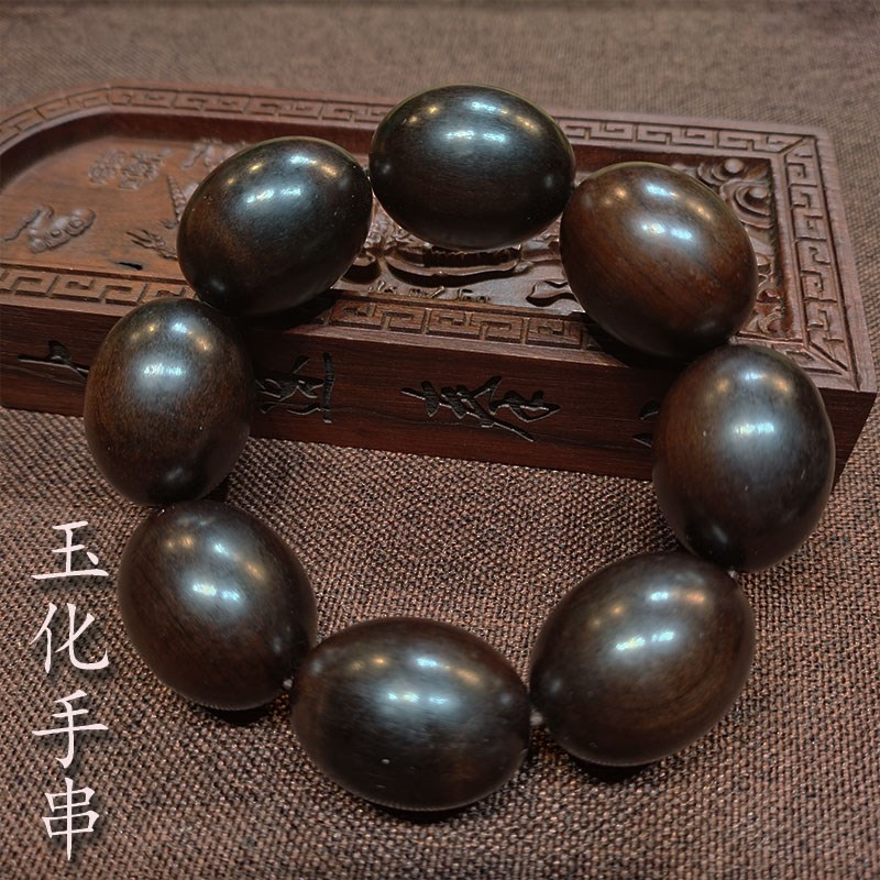 速发玉手雷击讳木无字款手串老枣木盘玩念珠化持枣字手链男饰品道