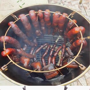 速发烘腊肉神器农村家用熏腊肉的铁架子大烤桶香肠铁串鸭鹅柴火炉