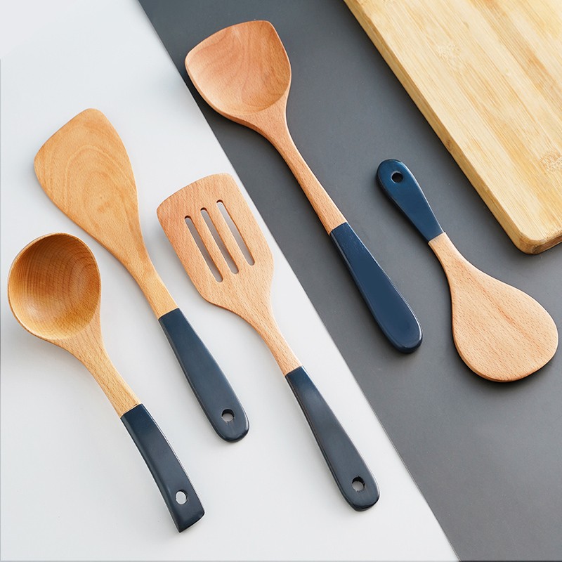 速发爆款榉木质铲家用不温锅炒菜铲子耐高粘榉木铲长柄木汤勺木锅