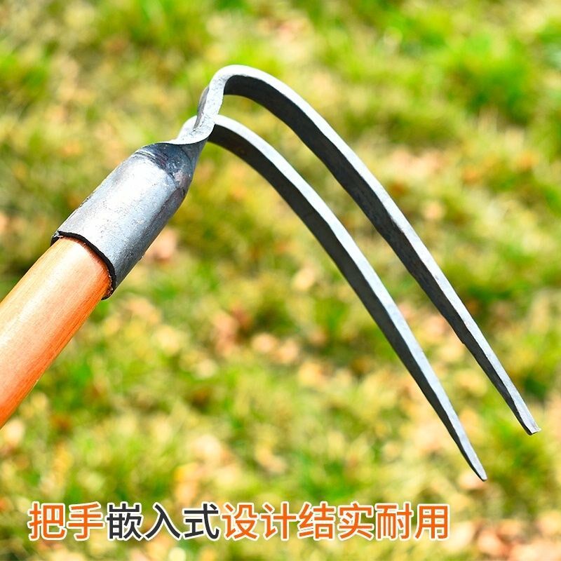 速发小锄头赶海钉耙小耙子松土三齿菜镐农用二齿挖土刨地园艺种钯