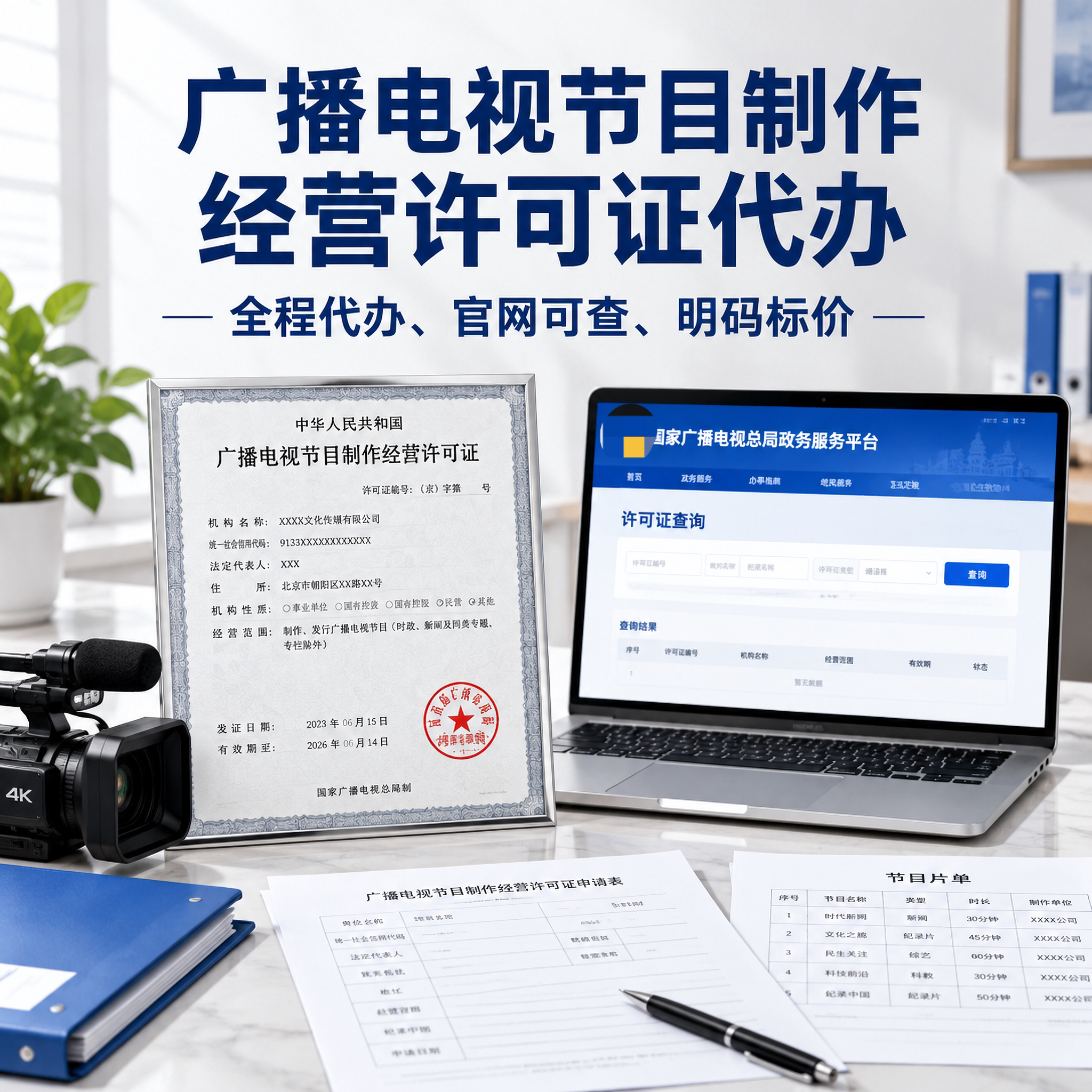 广播电视节目制作经营许可证电视剧一天咨询剧目短剧资质加急年审