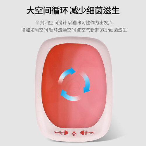 现货大号半封闭式猫厕所可拆离防外溅猫砂盒猫咪宠物清洁用品猫砂