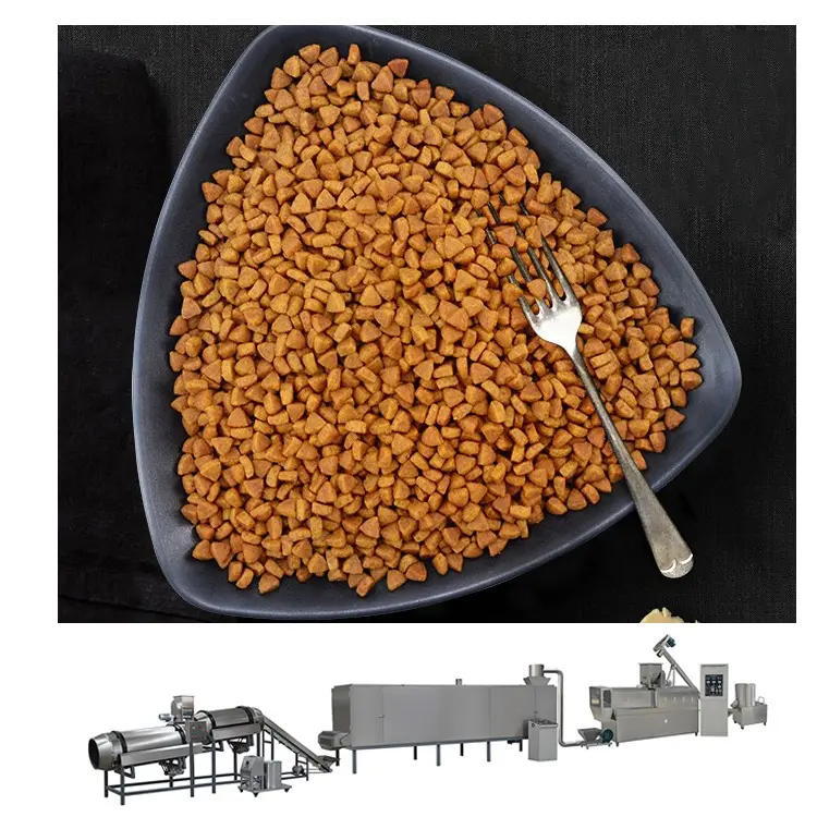 小型狗粮生产线 1-5吨宠物饲料膨化机 大型猫粮膨化机 饲料膨化机